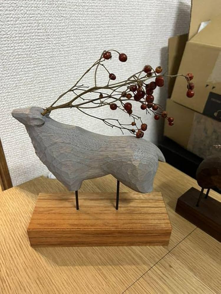Amazon.co.jp: 苔むす木工 鹿 シカ 大 オブジェ kiyata : DIY